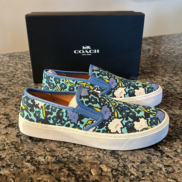 Coach Cameron Aqua Blue Multi canvas NIB 10M - Picture 4 of 11